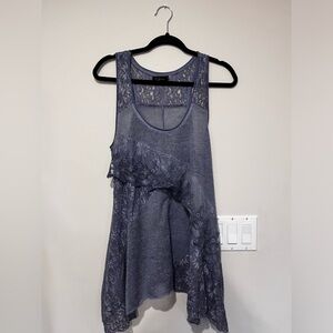 Boho Knitted Tank with Lace and Sequins